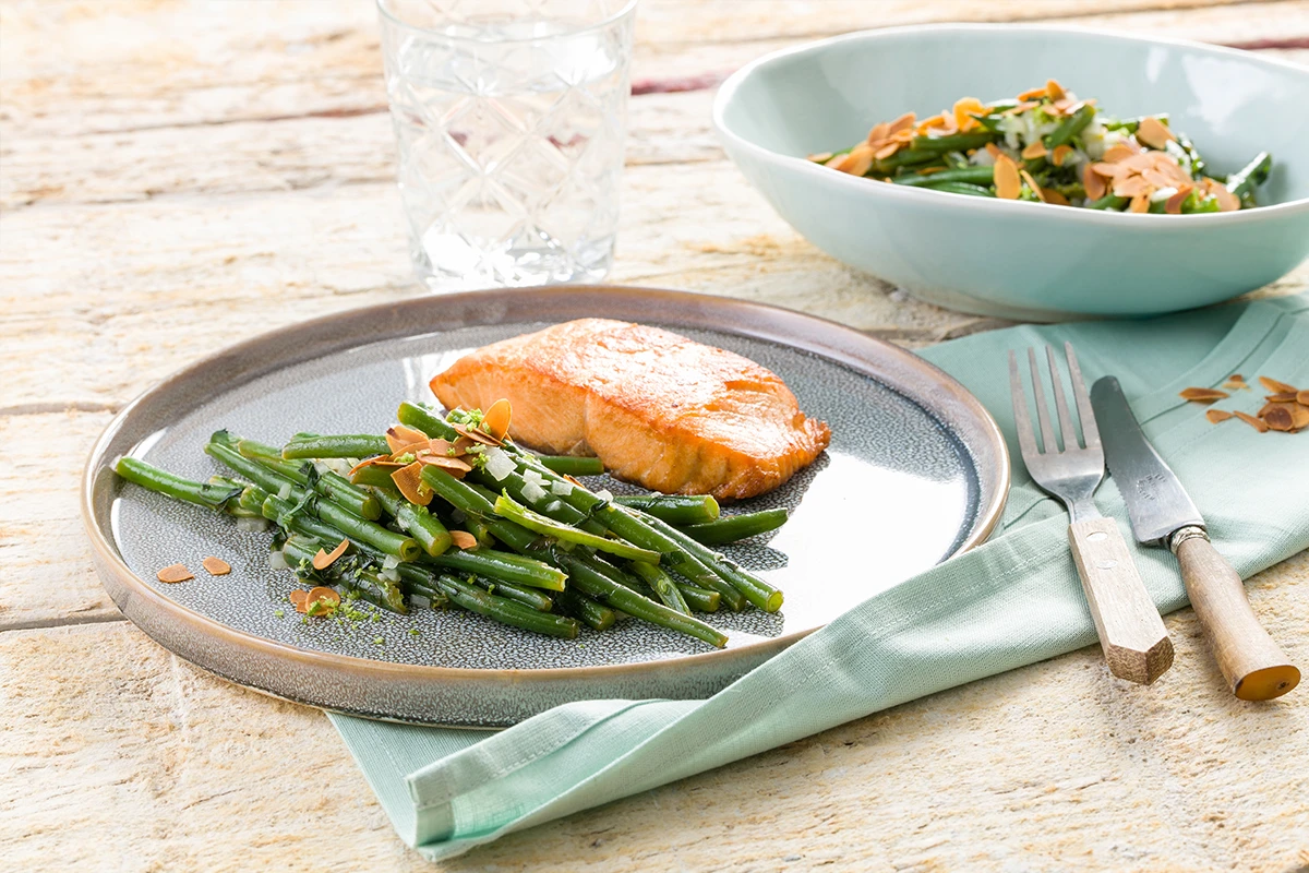 Zalm Met Haricots Verts, Limoen En Amandel